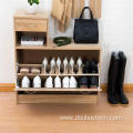 Wooden Stand Shoe Storage Cabinet With Mirror